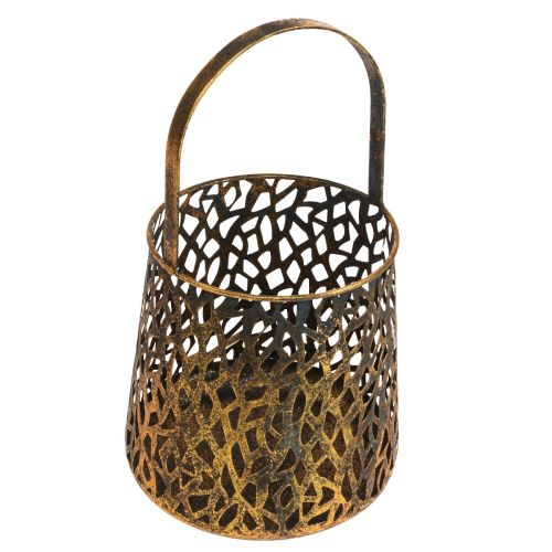 Artikel Deco lantaarn tafeldecoratie theelichthouder goud antiek 14.5cm