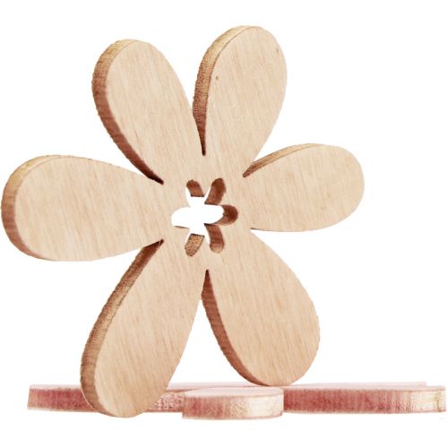 Artikel Houten bloemen strooidecoratie bloemen hout oranje/roze/wit 72 st