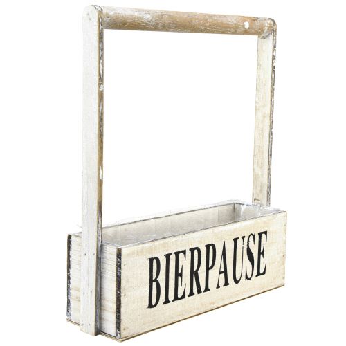 Floristik24 Plantenbak met handvat vintage bak “Beer Break” 30×9×10cm