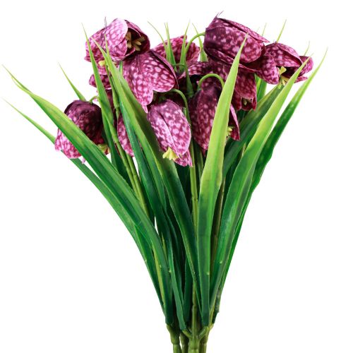 Fritillaria Paars Geblokt Bord Bloem Kunstbloemen 28cm 6 st.