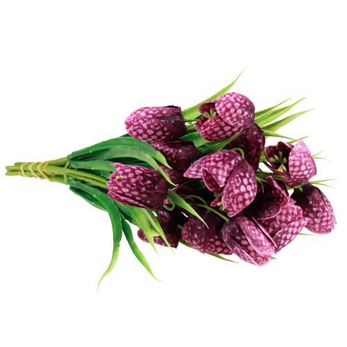 Artikel Fritillaria Paars Geblokt Bord Bloem Kunstbloemen 28cm 6 st.