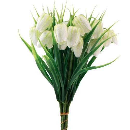 Artikel Fritillaria Wit Geblokt Bord Bloem Kunstbloemen 38cm 6 st.