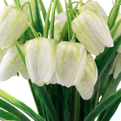 Artikel Fritillaria Wit Geblokt Bord Bloem Kunstbloemen 38cm 6 st.