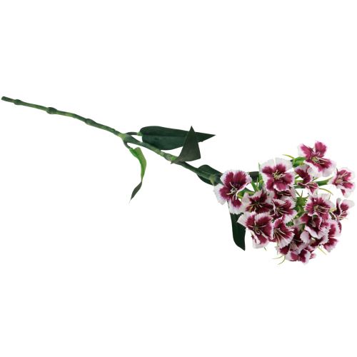 Artikel Baardanjer Kunstbloem Paars Witte Anjer 52cm