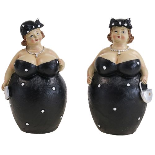 Floristik24 Decoratief figuur mollige vrouw dames figuur badkamer decoratie H16cm set van 2