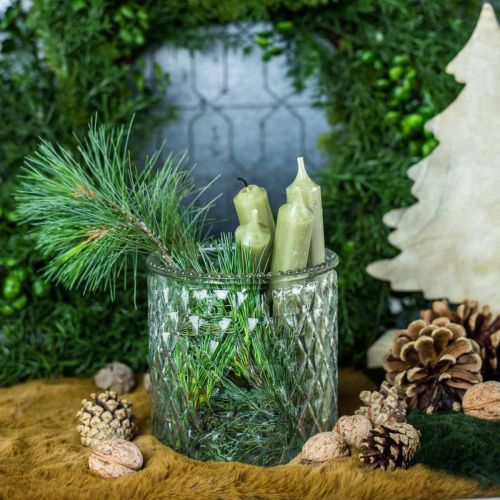 Floristik24 Decoratieve glazen lantaarn Ø12cm H12.5cm