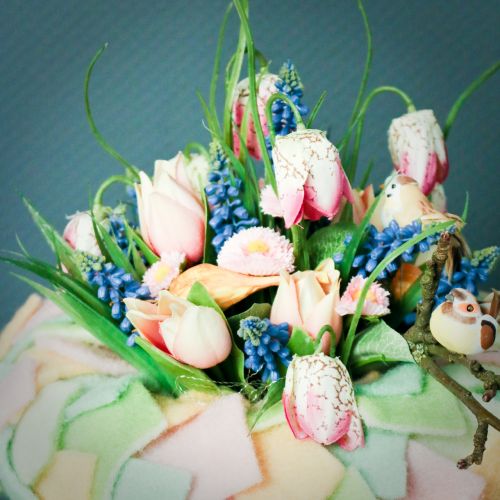 Floristik24 Schaakbordbloemen Fritillaria kunstwit, groen 40cm 12 st