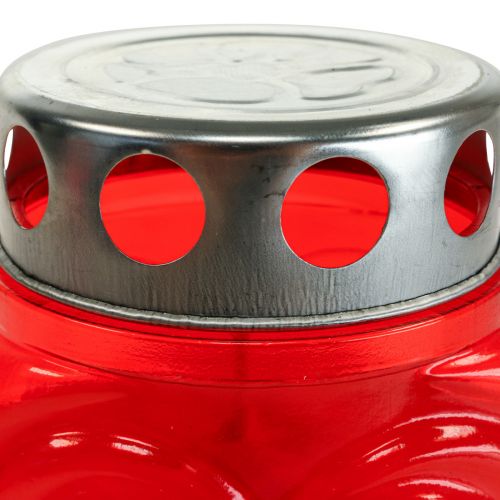 Artikel Grafkaarsen rood hart rouwlicht gedenklicht 9×8×15cm 24u 4 st.