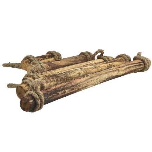 Artikel Wanddecoratie hout boho decoratie naturel gevlamd natuurvezel 50x67cm
