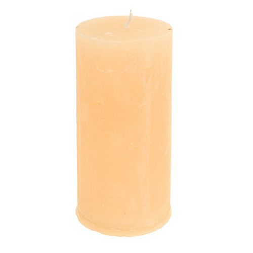 Floristik24 Effen gekleurde kaarsen licht abrikoos pilaren 50×100mm 4st