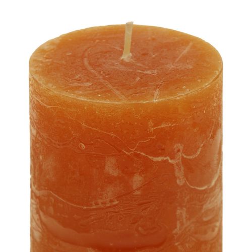Artikel Stoerkaarsen donkeroranje effen Sunset 50x100mm 4 st