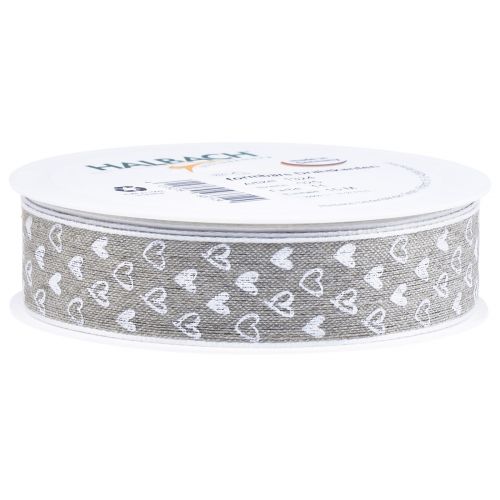 Artikel Cadeaulint hartjes sierlint beige 25mm 15m