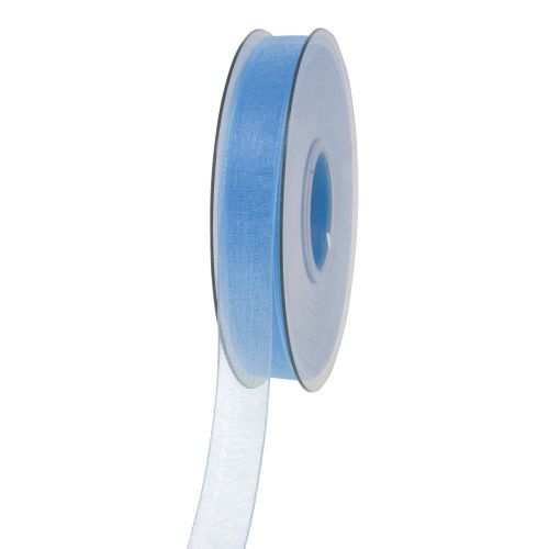 Floristik24 Organza lint cadeaulint lichtblauw lint blauw zelfkant 15mm 50m