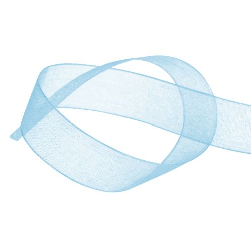 Floristik24 Organza lint cadeaulint lichtblauw lint blauw zelfkant 15mm 50m