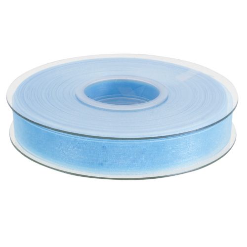 Floristik24 Organza lint cadeaulint lichtblauw lint blauw zelfkant 15mm 50m