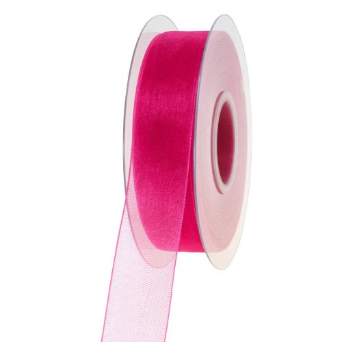 Artikel Organza lint cadeaulint roze lint zelfkant 25mm 50m