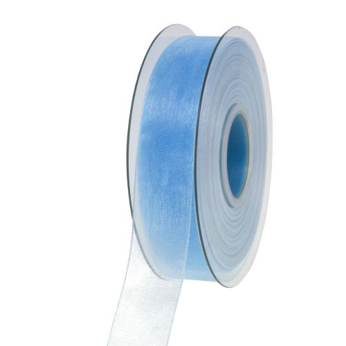 Floristik24 Organza lint cadeaulint lichtblauw lint blauw zelfkant 25mm 50m