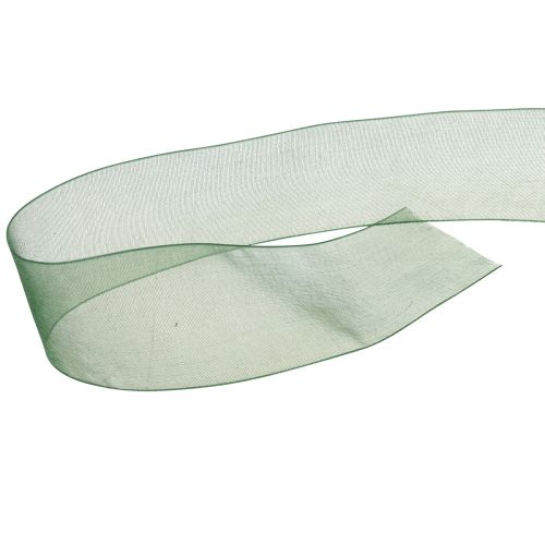 Artikel Organza lint groen cadeaulint geweven rand dennengroen 40mm 50m