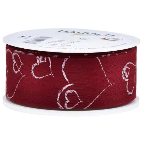 Artikel Cadeaulint rood lint met hartjes decoratief lint 40mm 16m