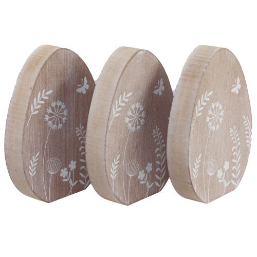 Artikel Tafeldecoratie Paasei houten decoratie houten eierstandaard 14,5cm 3 stuks