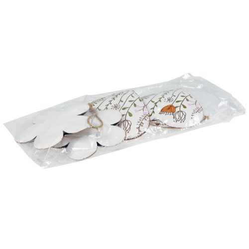 Artikel Hangdecoratie metalen decoratie harten en bloemen wit 10cm 4 st