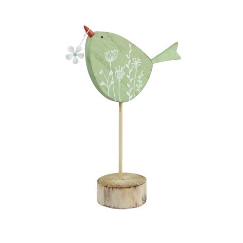 Floristik24 Decoratieve vogel tafeldecoratie Pasen houten decoratie mint 18x13,5cm 4 st