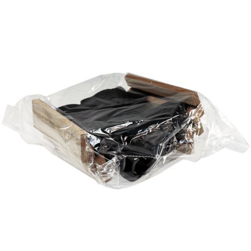 Artikel Decoratieve vogels zwarte houten vogels houten decoratie veer 13,5cm 6 st