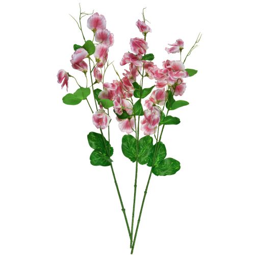 Floristik24 Kunstbloemen roze witte wikke Vicia tuinbloemen 61cm 3st