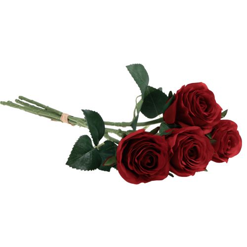 Floristik24 Kunstrozen Rood Kunstrozen Zijden Bloemen Rood 50cm 4st