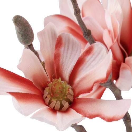 Artikel Magnoliatak met 6 bloemen kunstmagnolia zalm 84cm