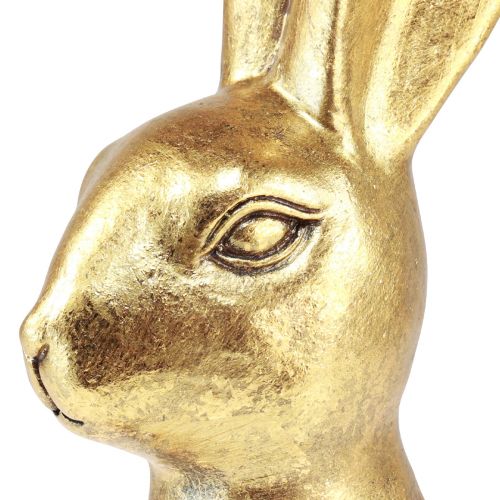 Floristik24 Decoratieve Paashaas Goud Paasdecoratie Konijn Zittend Antiek H36cm
