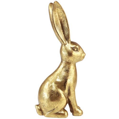 Floristik24 Decoratieve Paashaas Goud Paasdecoratie Konijn Zittend Antiek H36cm