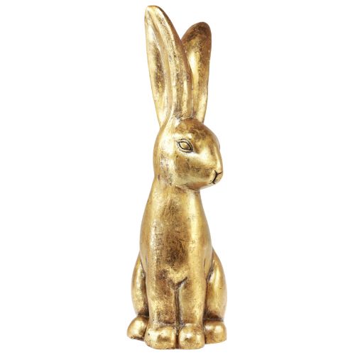 Floristik24 Decoratieve Paashaas Goud Paasdecoratie Konijn Zittend Antiek H50cm
