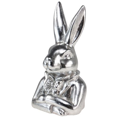Artikel Decoratieve paashaas zilver keramiek decoratieve konijnenbuste H23cm