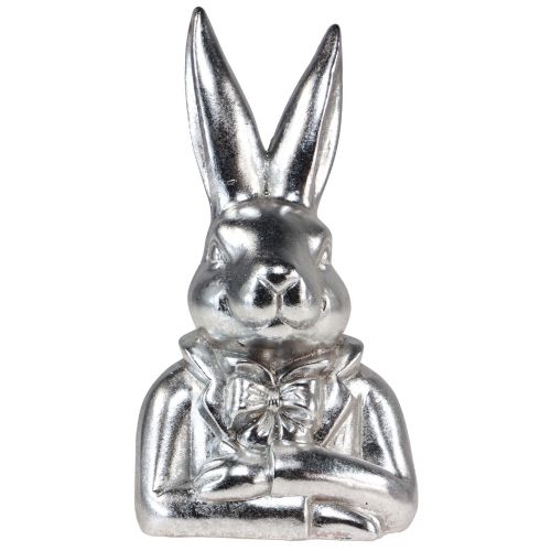 Artikel Decoratieve paashaas zilver keramiek decoratieve konijnenbuste H23cm