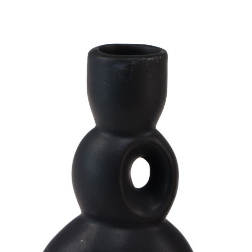 Artikel Kaarsenhouder Keramiek Kandelaar Zwart H13cm 2 Stuks