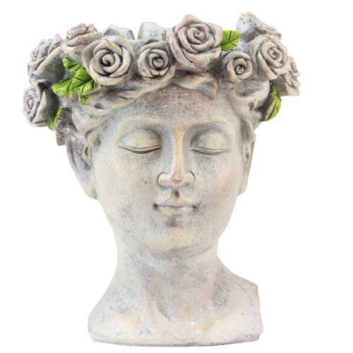 Floristik24 Bloempot gezicht dames buste plantenkop betonlook H18cm