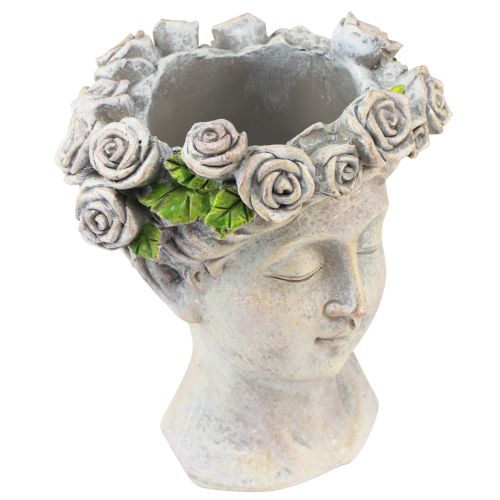 Artikel Bloempot gezicht dames buste plantenkop betonlook H18cm