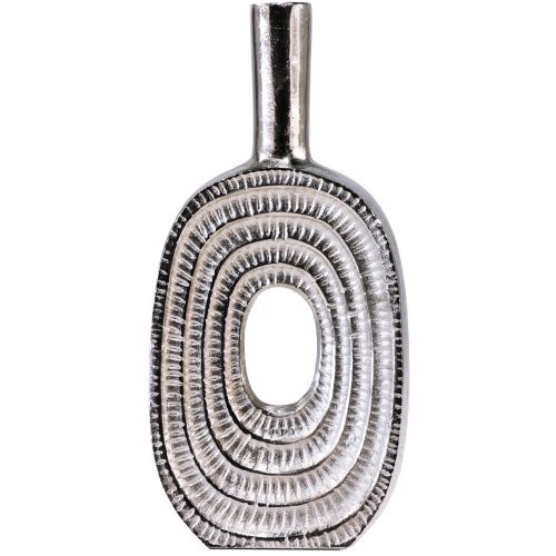 Floristik24 Decoratieve vaas zilverkleurige metalen vaas slakkenhuis spiraal H31cm