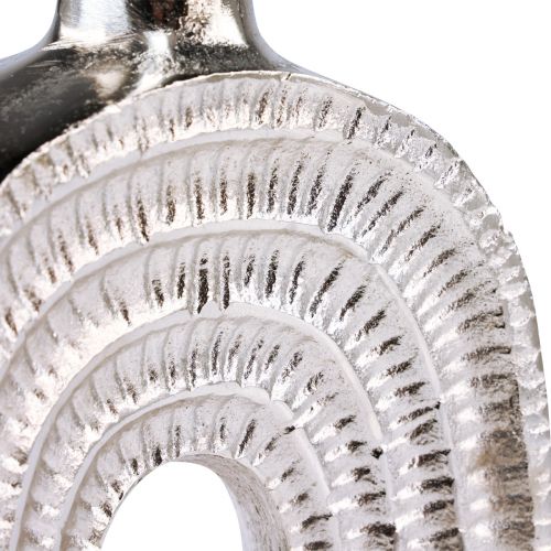 Floristik24 Decoratieve vaas zilverkleurige metalen vaas slakkenhuis spiraal H31cm