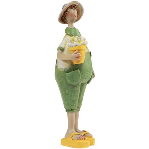 Artikel Decoratieve figuren tuinman tafeldecoratie zomer groen geel 16,5×5,5cm 2st
