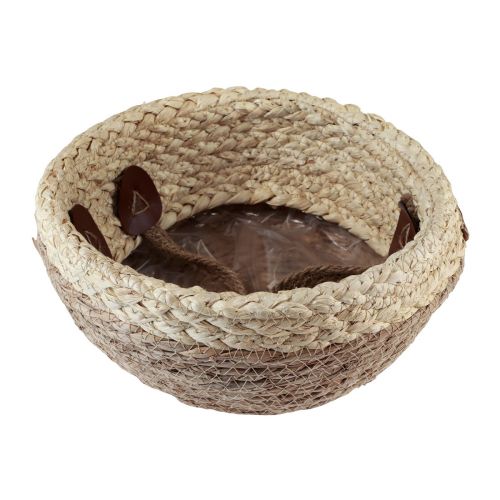 Artikel Mand met handvatten plantenmand zeegras jute Ø23cm H20cm