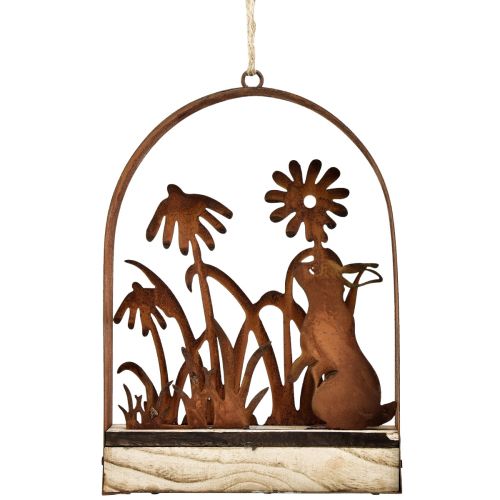 Artikel Paasdecoratie roest konijntjes decoratie hangende decoratie metaal 20×5×29,5cm
