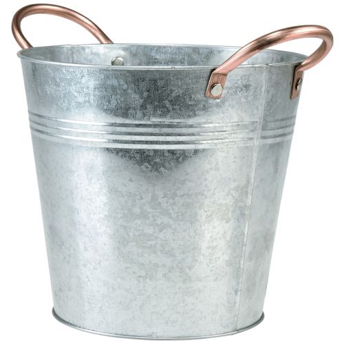 Floristik24 Bloempot met handvatten emmer metaal decoratie Ø30cm H27,5cm