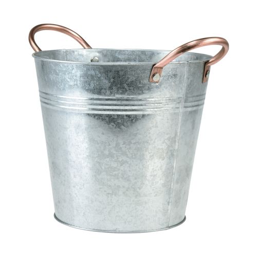 Floristik24 Bloempot met handvatten metalen emmer plantenbak Ø25cm H21cm