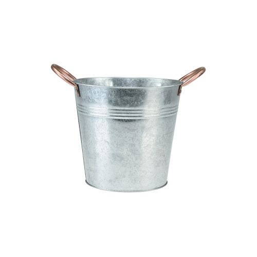 Floristik24 Mini bloempot met handvatten metalen emmer Ø12cm H10cm 6st