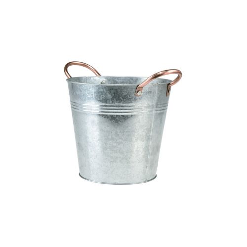 Floristik24 Mini bloempot met handvatten metalen emmer Ø12cm H10cm 6st