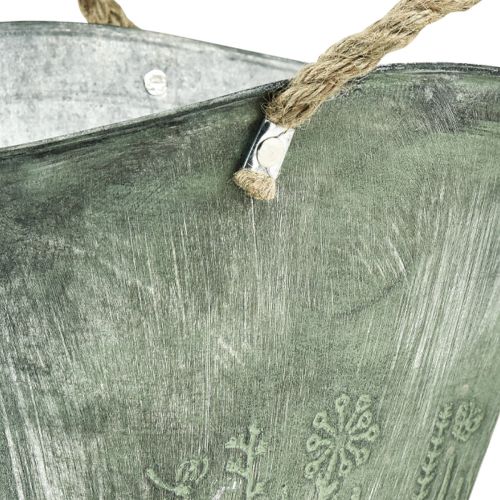 Artikel Bloempot met jute handvatten metalen handtas 31×20×17cm