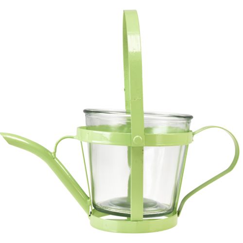 Artikel Lantaarn glazen decoratieve gieter metaal groen Ø14cm H13cm