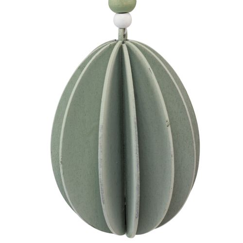 Artikel Paaseieren hangende houten eieren groen roze beige 6,5×9cm 6 st